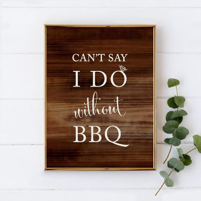 Rustic Wood BBQ Table Sign - 8.5 x 11 Inch Image 1