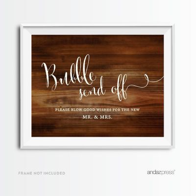 Rustic Wood Bubble Send Off Sign 8.5x11 Image 1