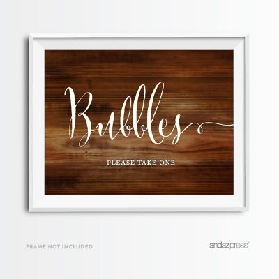 Rustic Wood Bubbles Take One Sign 8.5x11 Image 1