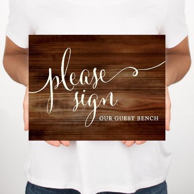 Rustic Wood Guest Bench Sign 8.5x11 Image 2