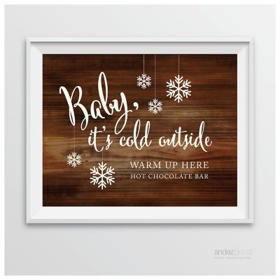 Rustic Wood Hot Chocolate Sign 8.5x11 Image 1