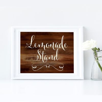 Rustic Wood Lemonade Sign - 8.5 x 11 Inch Image 1