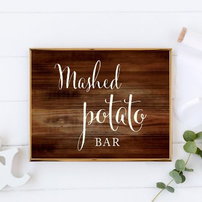 Rustic Wood Mashed Potato Sign 8.5x11 Image 1