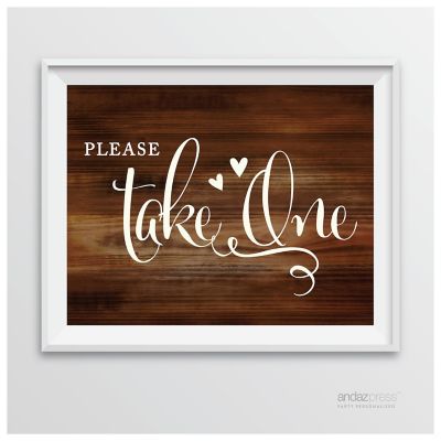 Rustic Wood Please Take One Sign 8.5x11 Image 1