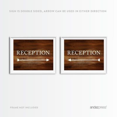Rustic Wood Reception Arrow Sign 8.5x11 Image 2
