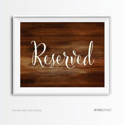 Rustic Wood Reserved Sign - 8.5 x 11 Inch Image 1