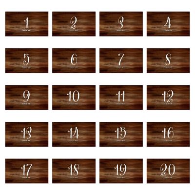 Rustic Wood Table Numbers 1-20 Tent Image 1
