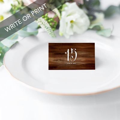 Rustic Wood Table Numbers 1-20 Tent Image 3