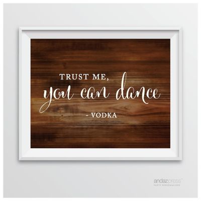 Rustic Wood Trust Me Dance Sign 8.5x11 Image 1