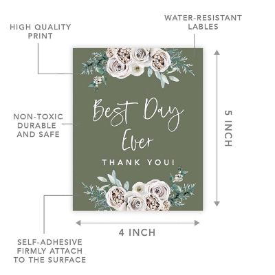 Sage Floral Wedding Best Day Ever Image 2