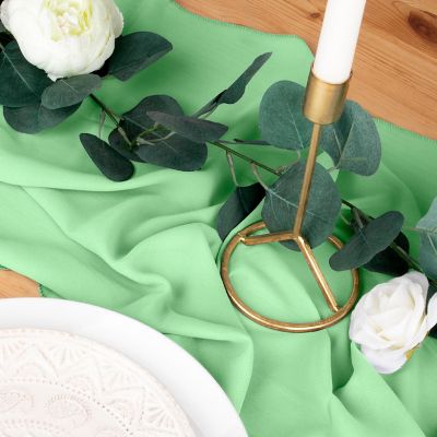 Sage Green Chiffon Table Runners Image 1