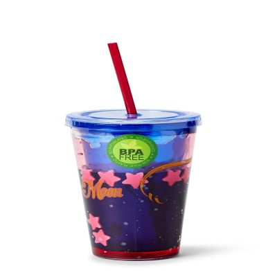 Sailor Moon Confetti Plastic Tumbler Cup With Lid & Straw  Holds 16 Ounces Image 2