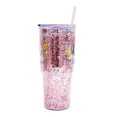 Sailor Moon Luna and Artemis Glitter Tumbler With Lid and Straw  Hold 31 Ounces Image 1