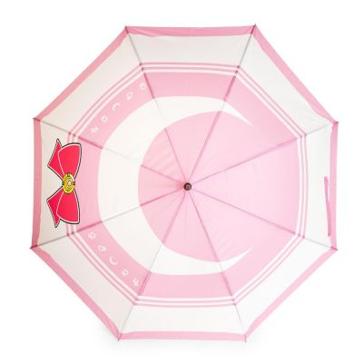 Sailor Moon Pink Umbrella With Crescent Moon Wand Handle Image 1