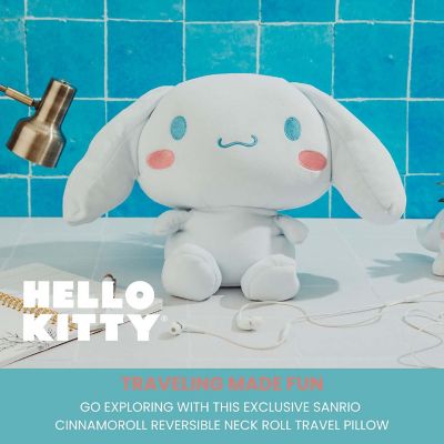 Sanrio Cinnamoroll Reversible Neck Roll Pillow and Plush Toy Image 1