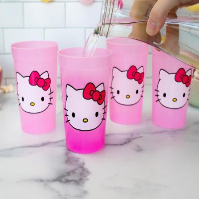 Sanrio Hello Kitty 4-Piece Color-Change Plastic Cup Set  Each Holds 15 Ounces Image 3