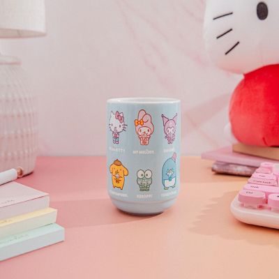 Sanrio Hello Kitty and Friends Drinking Boba Asian Ceramic Tea Cup  9 Ounces Image 1