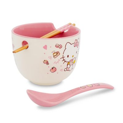 Sanrio Hello Kitty Apples and Cinnamon 20-Ounce Ramen Bowl and Chopstick Set Image 1