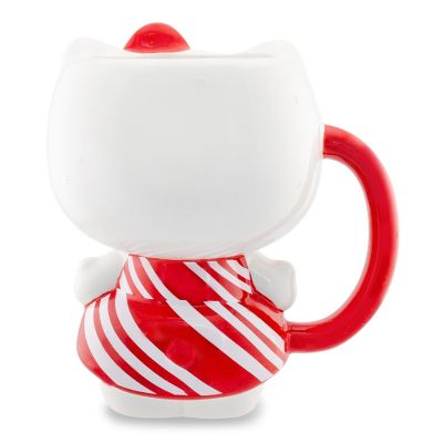 Sanrio Hello Kitty Candy Cane Dress 3D Sculpted Ceramic Mug  Holds 20 Ounces Image 1