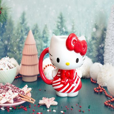 Sanrio Hello Kitty Candy Cane Dress 3D Sculpted Ceramic Mug  Holds 20 Ounces Image 2