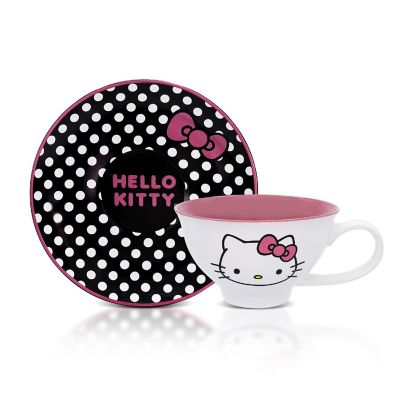 Sanrio Hello Kitty Ceramic Teacup and Saucer Set Image 1