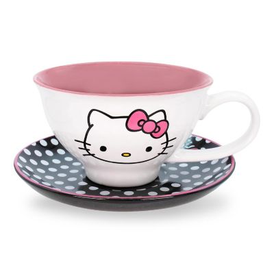 Sanrio Hello Kitty Ceramic Teacup and Saucer Set Image 1