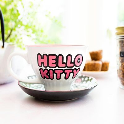 Sanrio Hello Kitty Ceramic Teacup and Saucer Set Image 3