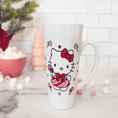 Sanrio Hello Kitty Holiday Candy Cane Ceramic Tall Latte Mug  Holds 16 Ounces Image 3