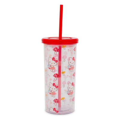 Sanrio Hello Kitty Mushrooms Carnival Cup With Lid and Straw  Holds 20 Ounces Image 1