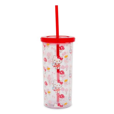 Sanrio Hello Kitty Mushrooms Carnival Cup With Lid and Straw  Holds 20 Ounces Image 1