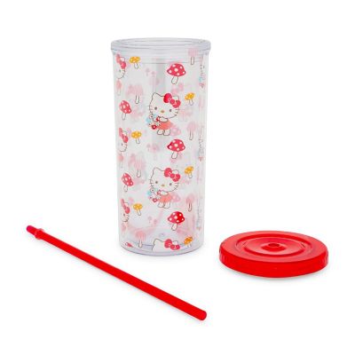 Sanrio Hello Kitty Mushrooms Carnival Cup With Lid and Straw  Holds 20 Ounces Image 2