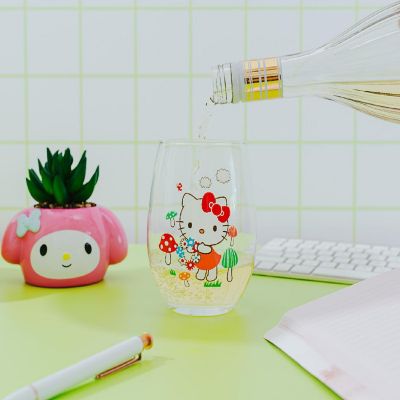 Sanrio Hello Kitty Mushrooms Stemless Wine Glass  Holds 20 Ounces Image 3