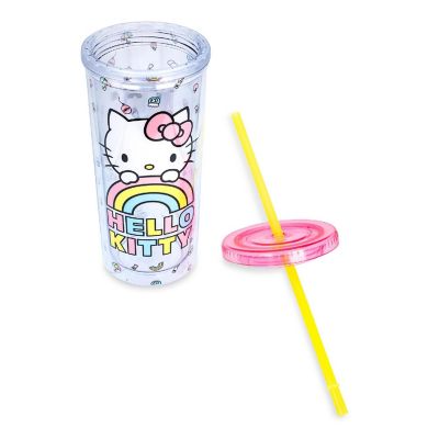 Sanrio Hello Kitty Pastel Rainbow Carnival Cup With Lid  Holds 20 Ounces Image 2