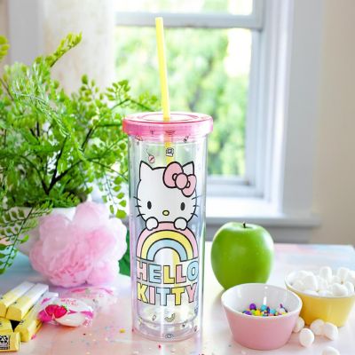 Sanrio Hello Kitty Pastel Rainbow Carnival Cup With Lid  Holds 20 Ounces Image 3