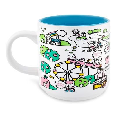 Sanrio Hello Kitty Pink Map Ceramic Mug  Holds 13 Ounces Image 2