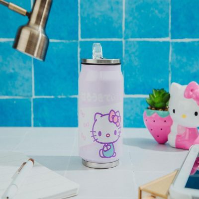 Sanrio Hello Kitty Pink Stainless Steel Drinking Can  Holds 12 Ounces Image 3