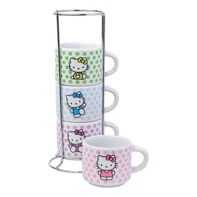 Sanrio Hello Kitty Polka Dots 3oz Stackable Mug Set of 4 Image 1