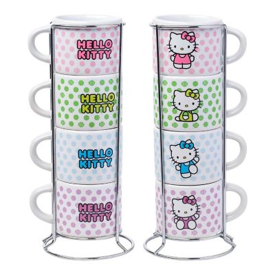 Sanrio Hello Kitty Polka Dots 3oz Stackable Mug Set of 4 Image 1