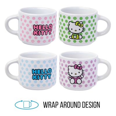 Sanrio Hello Kitty Polka Dots 3oz Stackable Mug Set of 4 Image 2