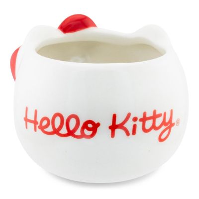 Sanrio Hello Kitty Red Bow Sculpted Ceramic Mini Mug  Holds 3 Ounces Image 1