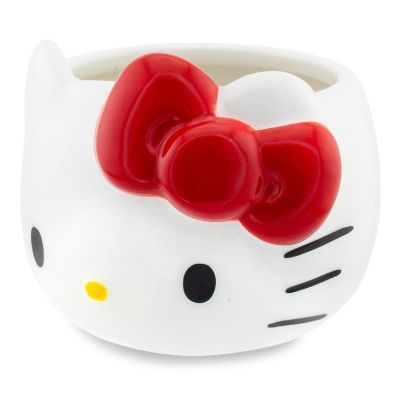 Sanrio Hello Kitty Red Bow Sculpted Ceramic Mini Mug  Holds 3 Ounces Image 2