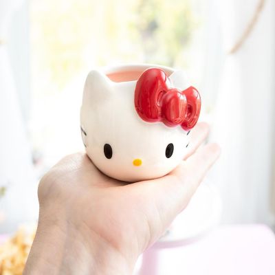 Sanrio Hello Kitty Red Bow Sculpted Ceramic Mini Mug  Holds 3 Ounces Image 3