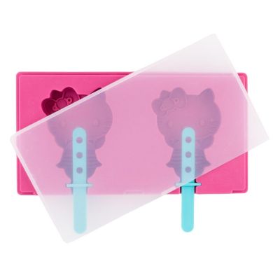 Sanrio Hello Kitty Silicone Popsicle Mold Shapes With Plastic Sticks Image 1