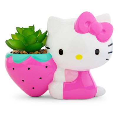 Sanrio Hello Kitty Strawberry 5-Inch Planter With Artificial Succulent Image 1