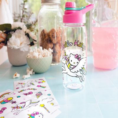 Sanrio Hello Kitty Unicorn Twist Spout Water Bottle and Sticker Set  20 Ounces Image 2
