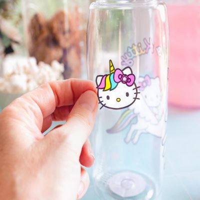 Sanrio Hello Kitty Unicorn Twist Spout Water Bottle and Sticker Set  20 Ounces Image 3