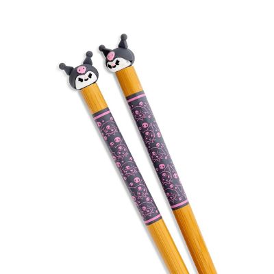 Sanrio Kuromi 2-Pair Bamboo Chopstick Set With Ceramic Rests Image 2