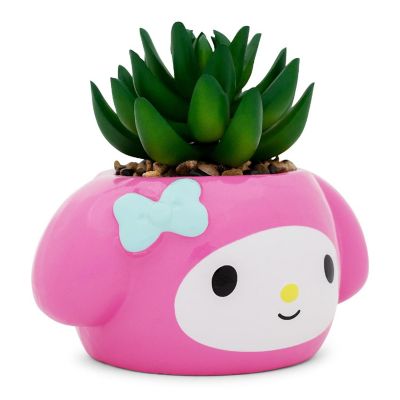 Sanrio My Melody 3-Inch Ceramic Mini Planter With Artificial Succulent Image 1