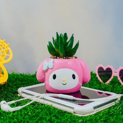 Sanrio My Melody 3-Inch Ceramic Mini Planter With Artificial Succulent Image 3