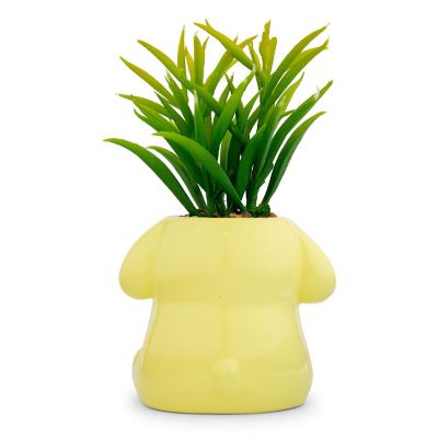 Sanrio Pompompurin 3-Inch Ceramic Mini Planter With Artificial Succulent Image 2